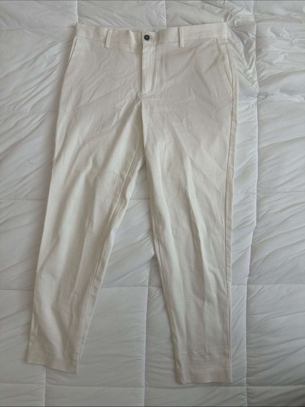 Zara Men's Cream Dress Pants - Slim Tailored Style - Picture 3 of 4